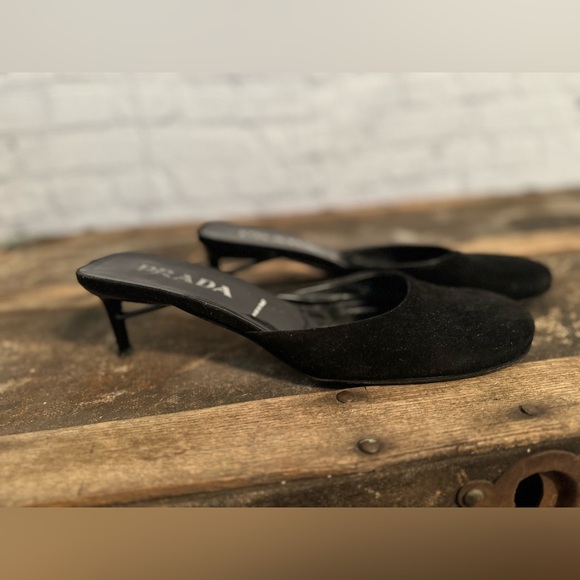 Prada Black Suede Mules - Picture 5 of 8